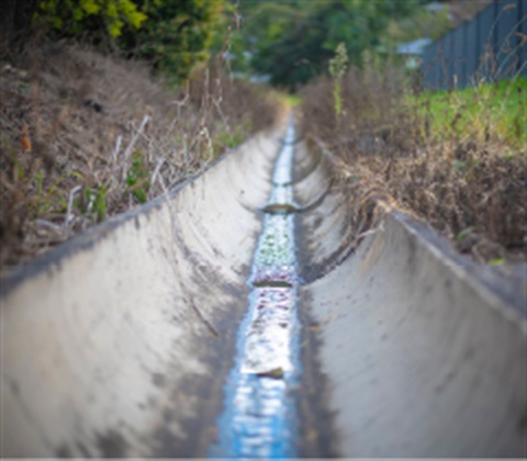 A stormwater drain.