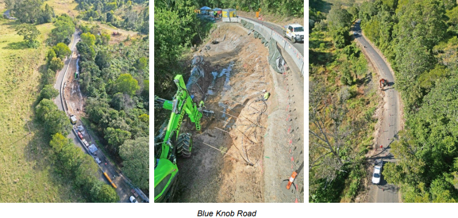 Roadworks along Blue Knob Road.