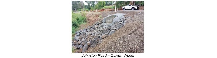 Works are now complete on a stormwater outlet on Johnston Road.