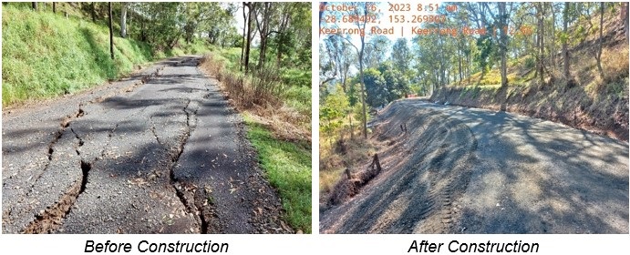 Works were completed during October on Keerrong Road