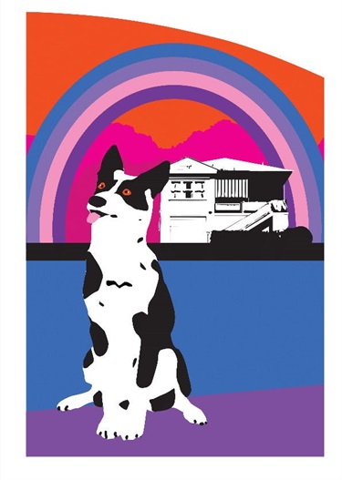 Cattle Dog and Rainbow by Mish Moran