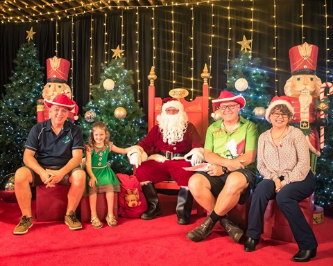 From left: Councillor Battista, Evie, Santa, Mayor Krieg and Councillor Knight-Smith. 