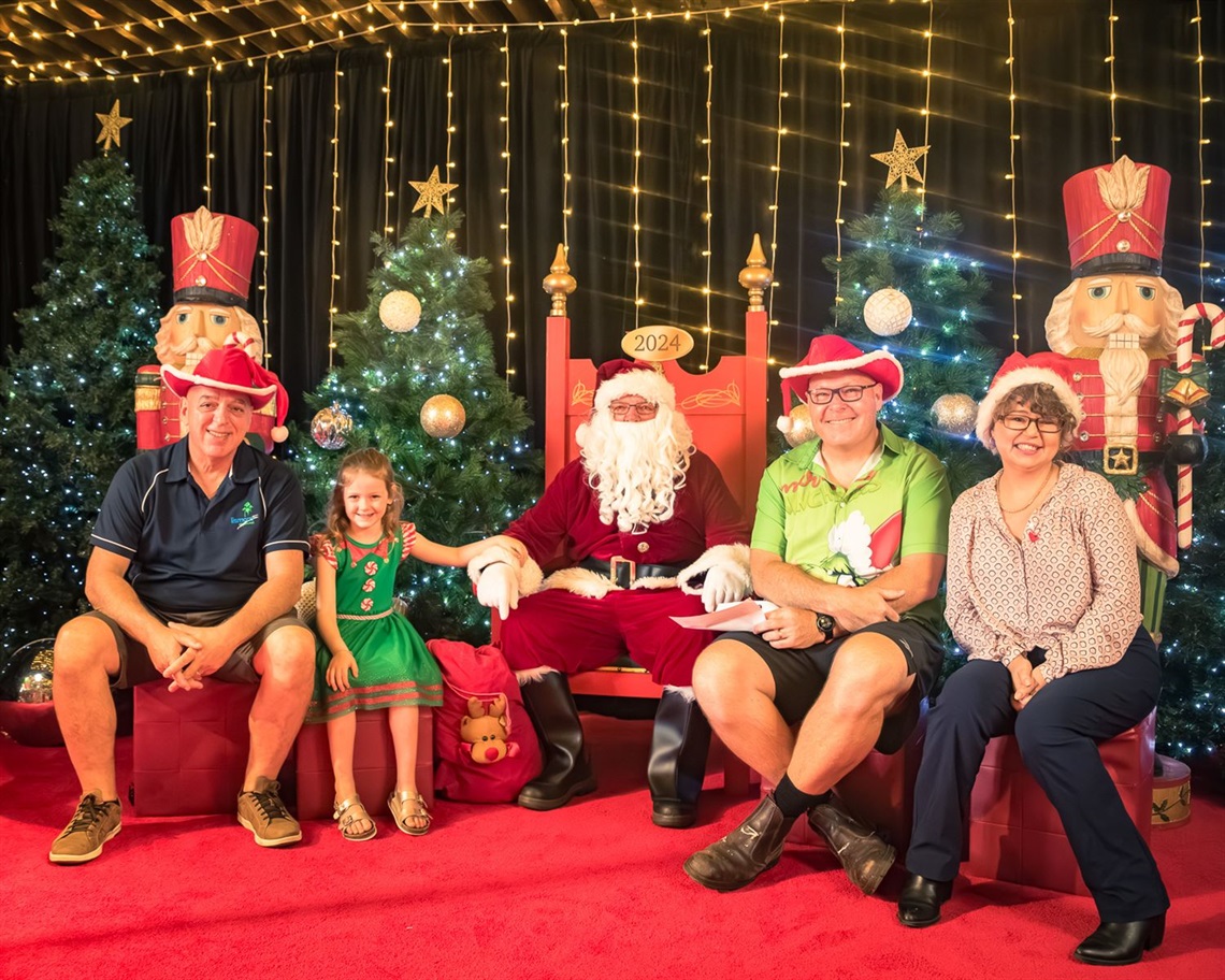 From left: Councillor Battista, Evie, Santa, Mayor Krieg and Councillor Knight-Smith. 