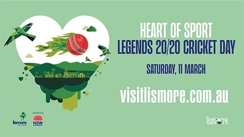 Legends 20/20 cricket day logo.