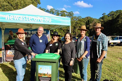 North East Waste staff showing bin