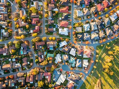 Neighbourhood aerial view